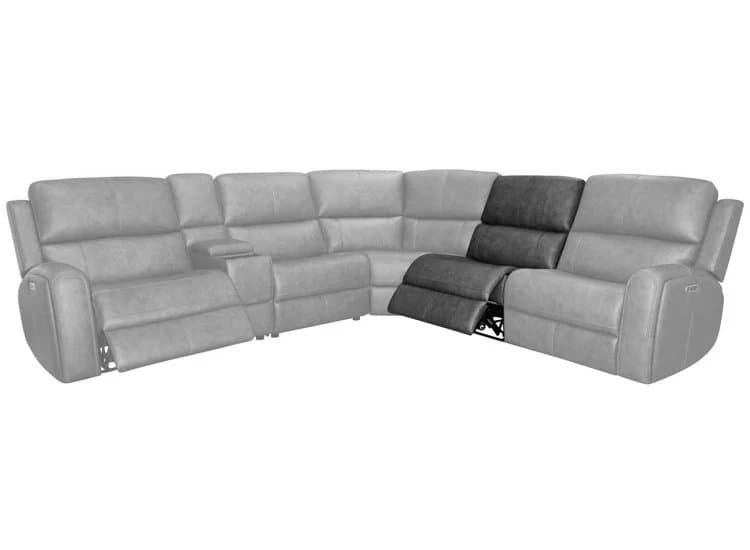 Flexsteel Linden Armless Power Recliner with Power Headrest and Lumbar, Charcoal Leather