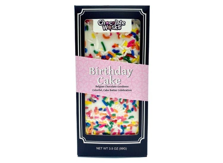 Chocolate Works 3.5 oz. Birthday Cake Chocolate Bar