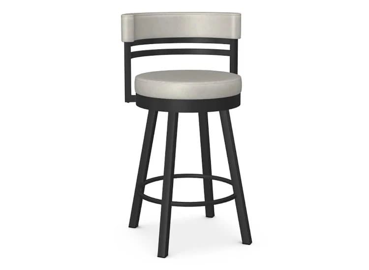 Amisco Ronny Limestone/Black Coral Swivel Counter Stool