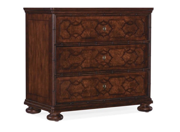 Hooker Furniture Bedroom Charleston Three-Drawer Nightstand, Maraschino Cherry