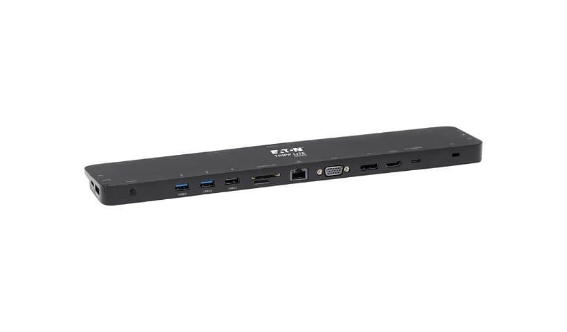 Eaton Tripp Lite Series Triple-Monitor USB C Dock USB C Docking Station with 4K HDMI & DisplayPort, VGA-USB-A/C, GbE,