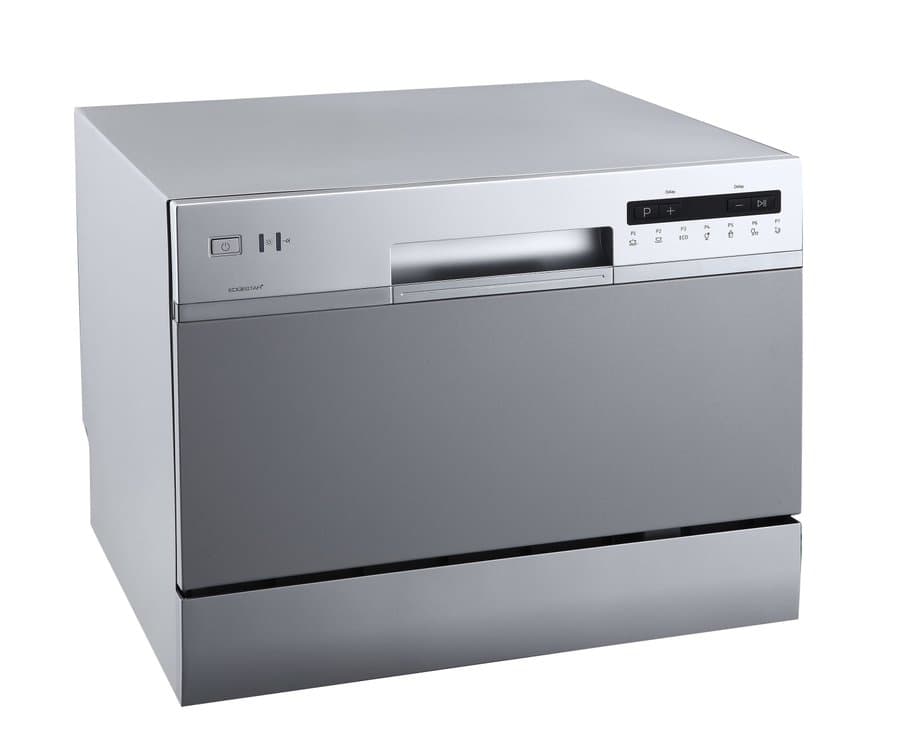 EdgeStar 22-in Portable Countertop dishwasher ( Metallic look ) 6 Place Settings 52-Decibel Standard Sound Level
