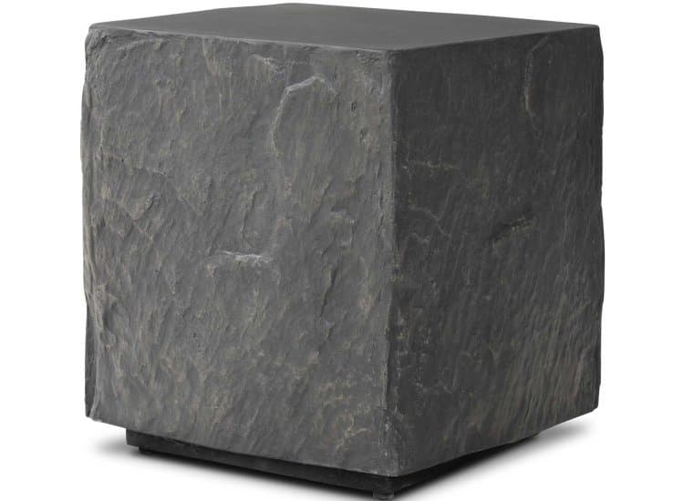 Four Hands Lucius End Table, Smooth Black Concrete