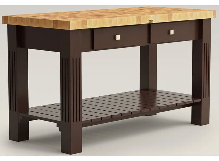 John Boos & Co. Maple End Grain Grazzi Table, Walnut Stain-GRZ6028-WT