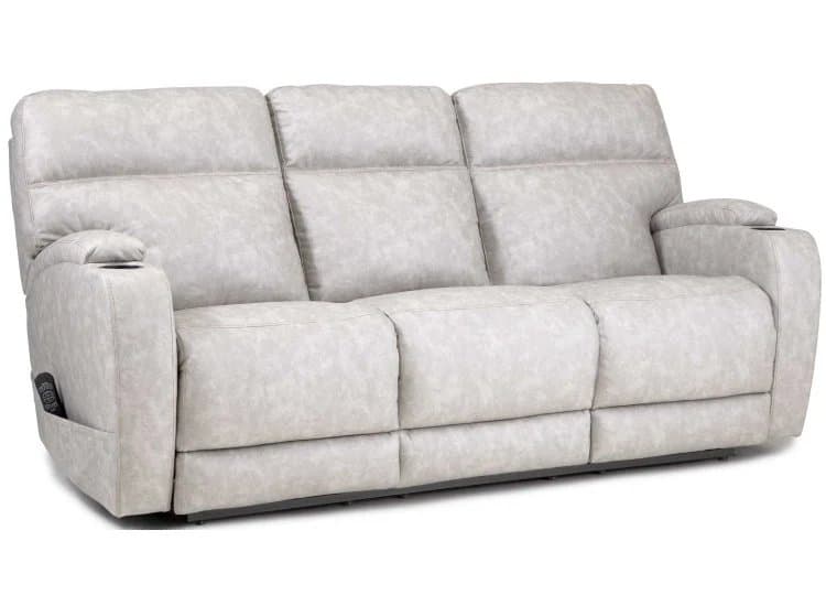 HomeStretch Jaguar Power Reclining Sofa, Pebble Leather