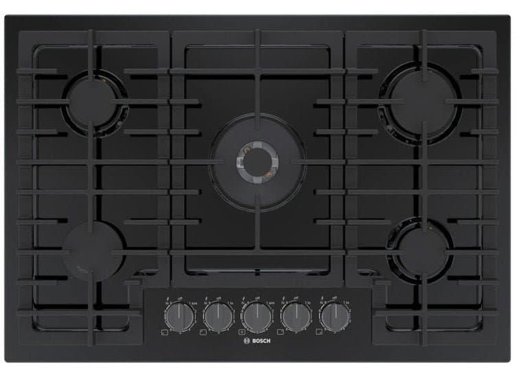 Bosch 30" Gas Cooktop Black Stainless Steel