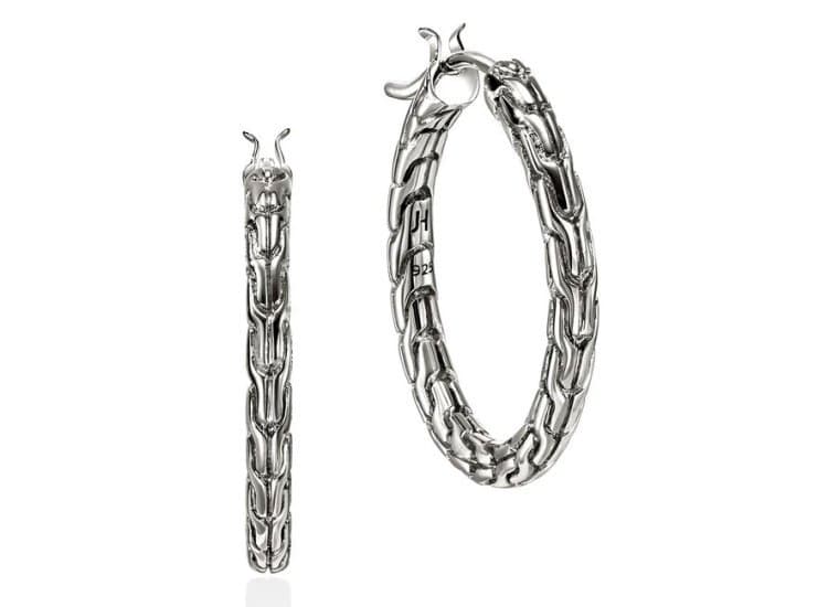 John Hardy JH Essential Hoop Earrings, 22mm, Sterling Silver