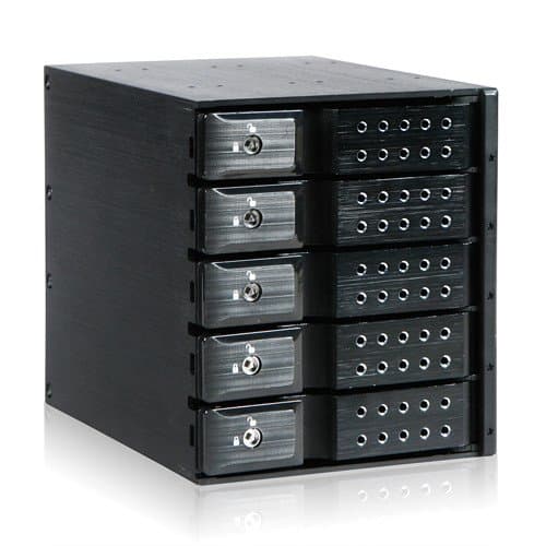 iStarUSA 3x 5.25" to 5x 3.5" Trayless SAS/SATA 6.0 Gb/s Hot-Swap Cage(Black)