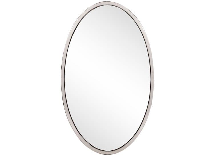 Howard Elliott Simone Oval Mirror, Stainless Steel Finish