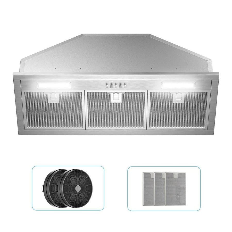 36 in. 600 CFM Convertible Insert Range Hood with Efficiency LED, Stainless Steel