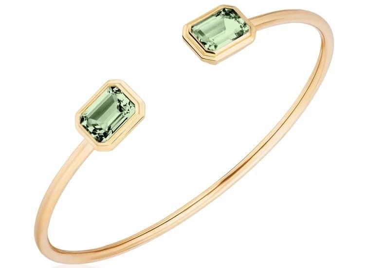 Goshwara Manhattan Open Edge Bracelet with Prasiolite