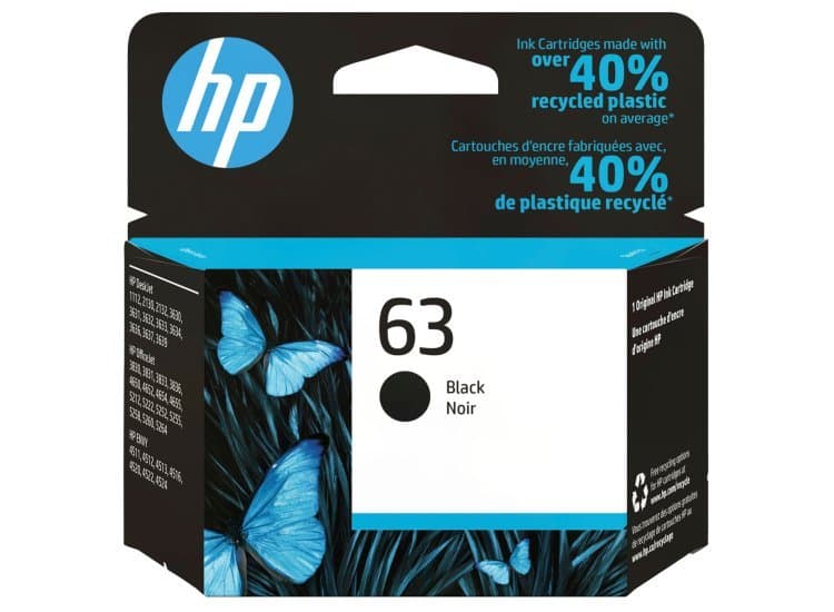 HP 63 Original Ink Cartridge, Black