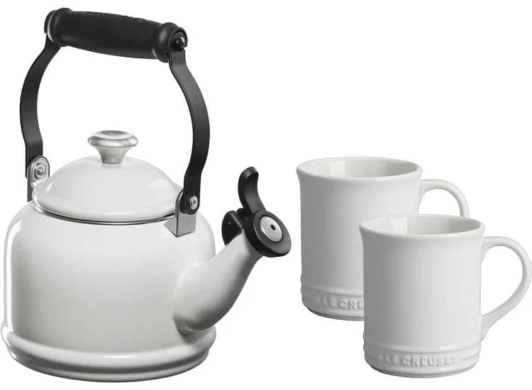 Le Creuset Demi Kettle & Mugs Set, White