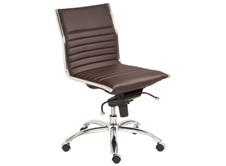 Euro Style Brown Dirk Low Back Without Armrests Office Chair