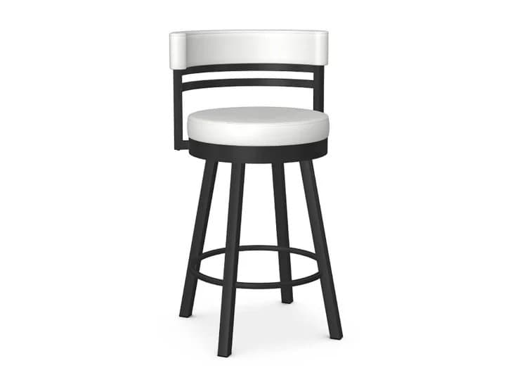 Amisco Ronny Blizzard/Black Coral Swivel Counter Stool