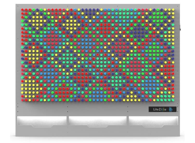 LiteZilla 6' Wide x 5' Tall White Interactive Art Wall - LZ-WHT-6X5