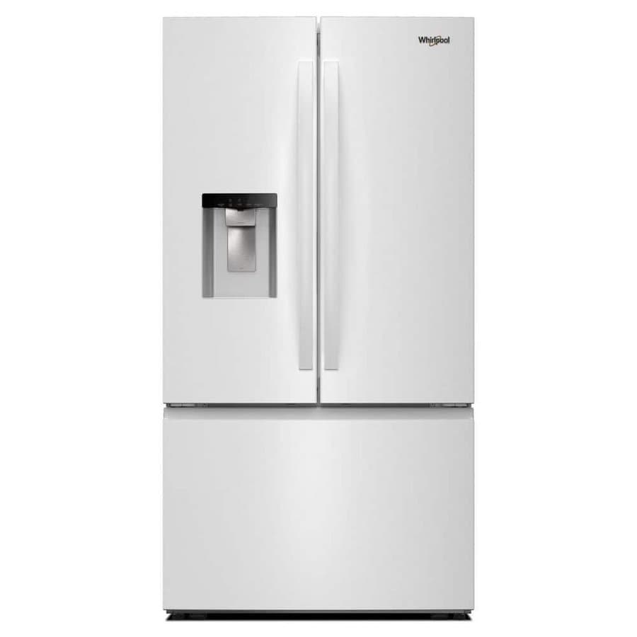 36 in. 30 cu. ft. Standard Depth French Door Refrigerator in White with In-Door Water and Ice Maker