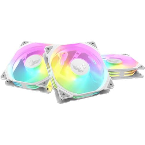 ASUS TUF Gaming TR120 ARGB Reverse Blade PWM Fan (White, 3-Pack)