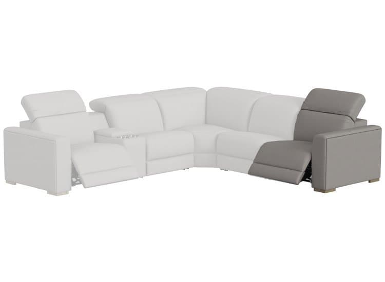 Flexsteel Aurora RAF Power Recliner with Power Headrest, Ash Leather Finish