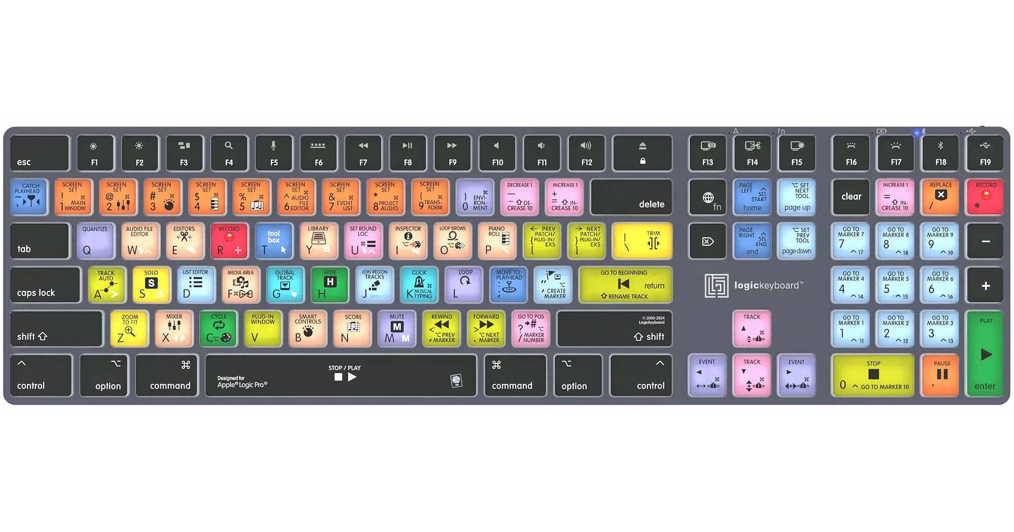 Logickeyboard TITAN Apple Logic Pro X Wireless Keyboard for Mac
