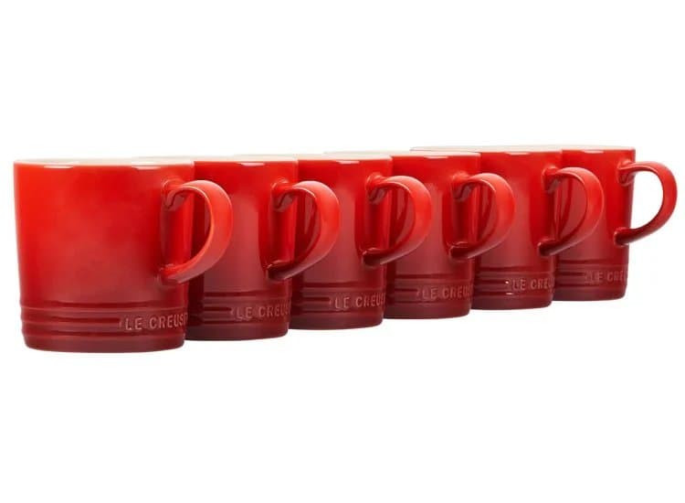 Le Creuset 10 Oz. Set of 6 London Mugs, Cerise