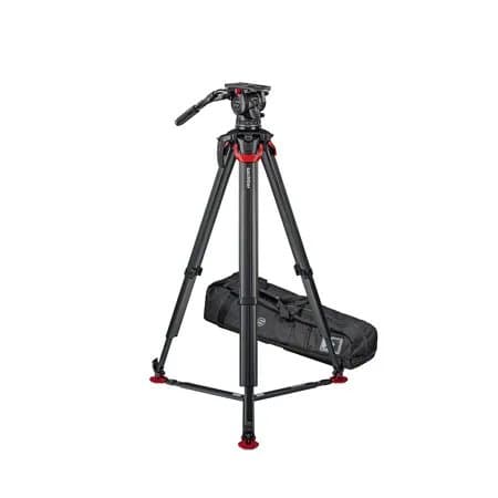 Sachtler aktiv18T 100mm Touch & Go Fluid Head System with flowtech 100 3-Section Carbon Fiber Tripod and Ground Spreader