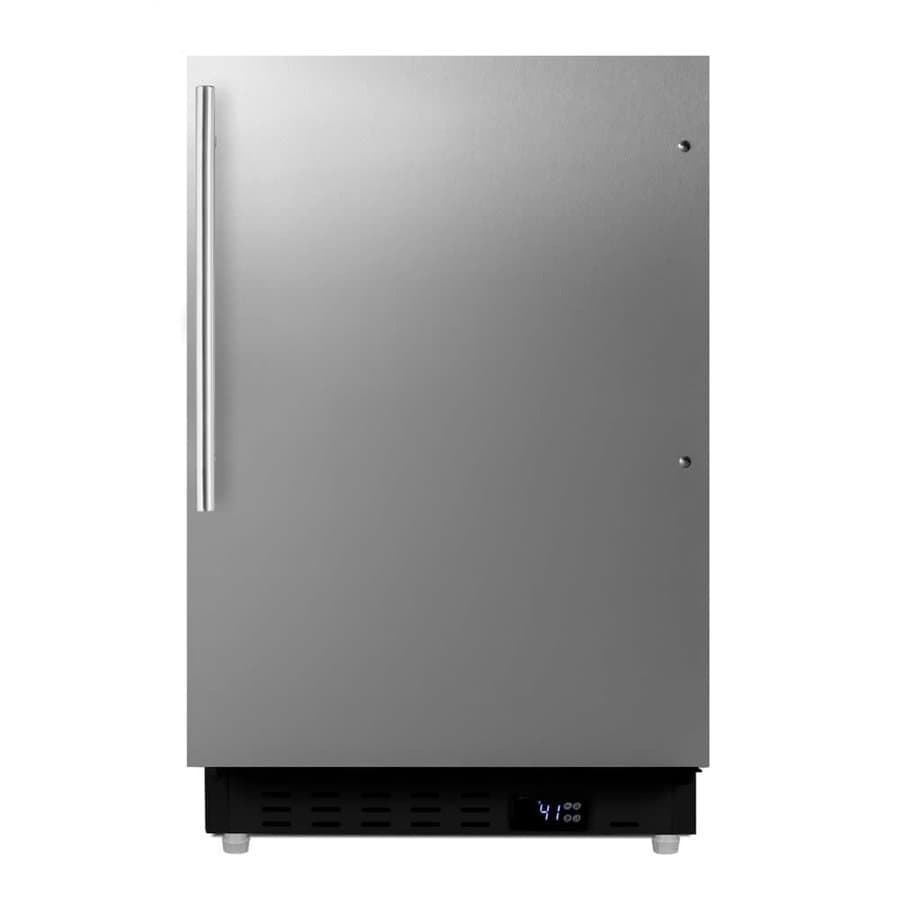 Summit ALR46WCSSHV 21 Inch Wide 3.53 Cu. ft Compact Freezerless Refrigerator with Stainless Cabinet and Vertical Handle