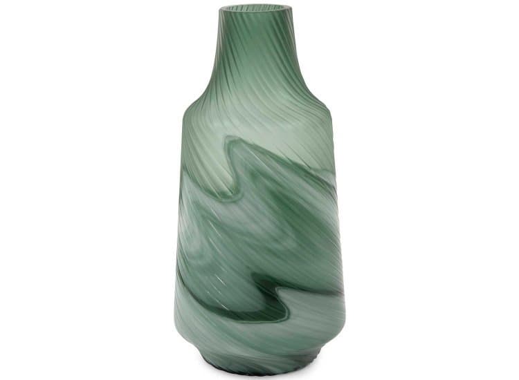 Howard Elliott Teal Swirl Large Vase, Grey Green Finish