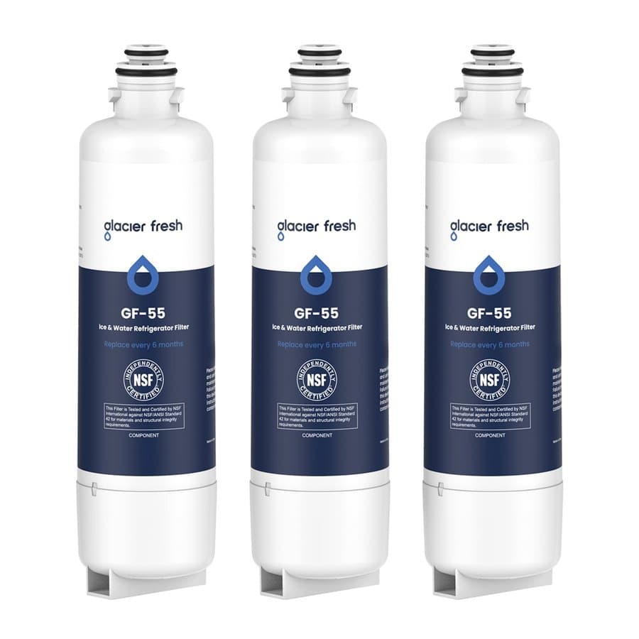 Glacier Fresh Twist-in Compatible with EveryDrop Refrigerator Water Filter 4 EDR4RXD1 NSF 53 3-Pack