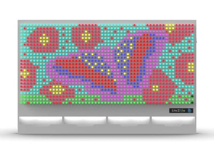 LiteZilla 8' Wide x 5' Tall White Interactive Art Wall - LZ-WHT-8X5