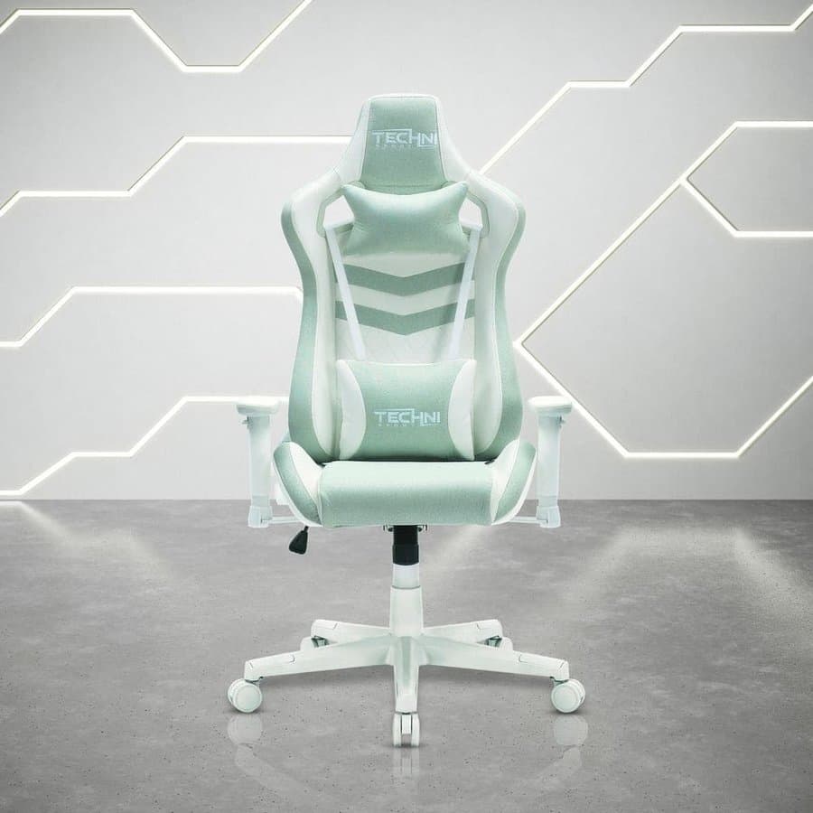 TS86 Mint Ergonomic Pastel Gaming Chair with Adjustable Arms