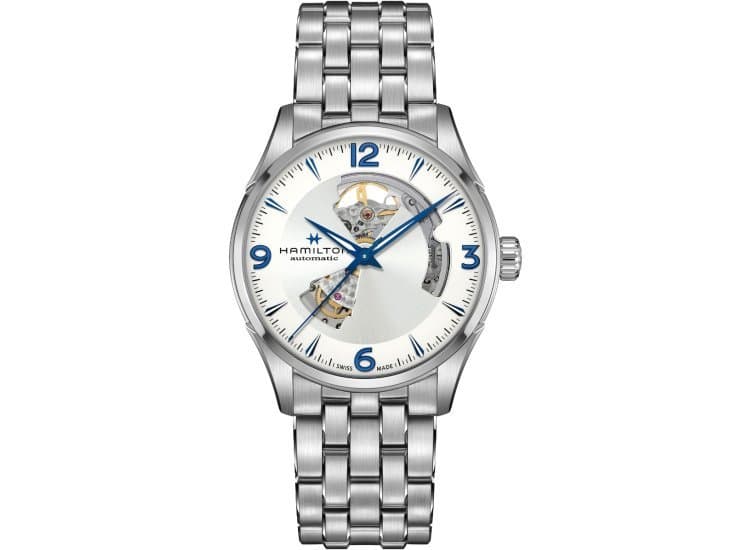 Hamilton Jazzmaster Open Heart 42mm Watch with Silver Dial and SS Bracelet
