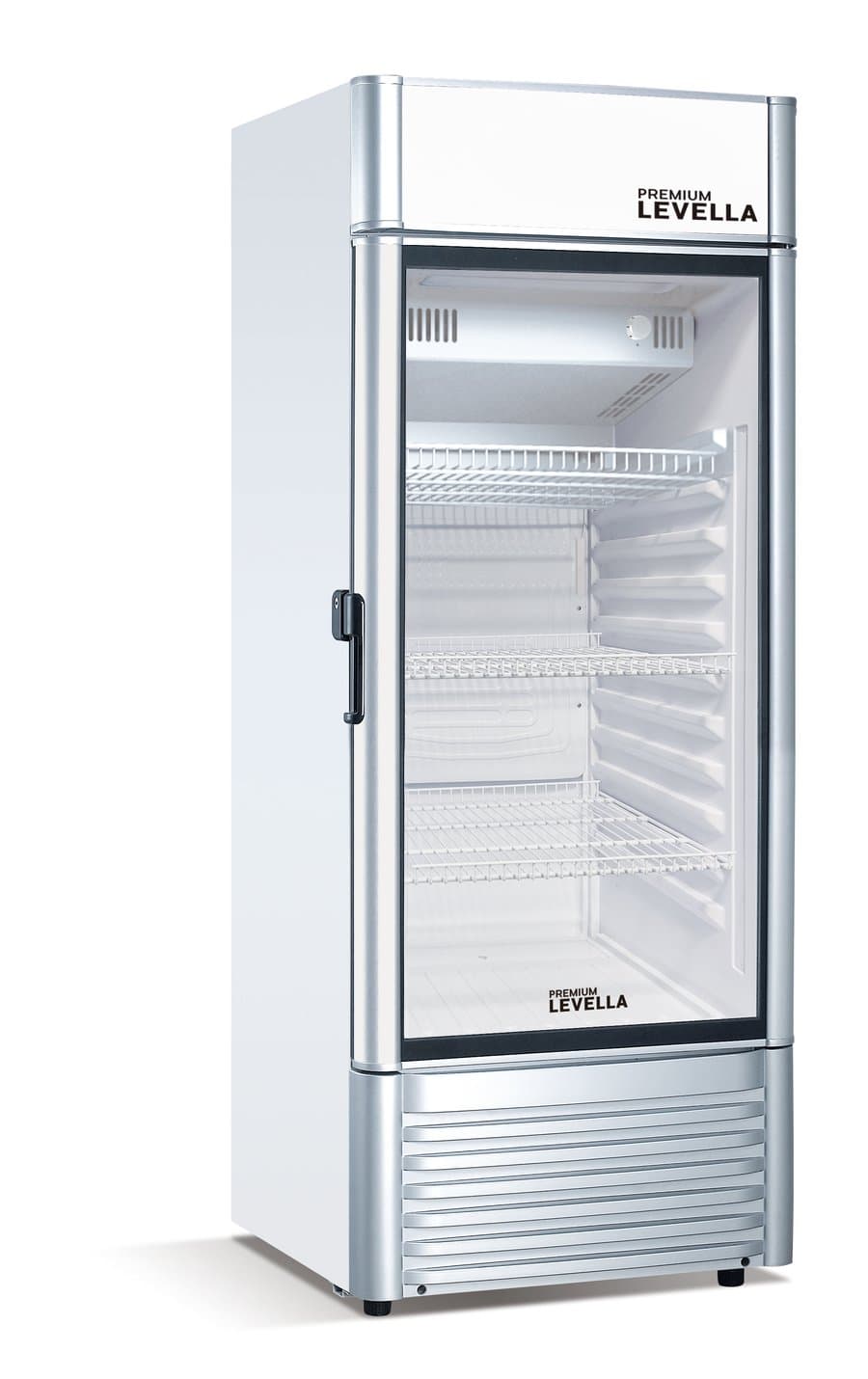 6.5 Cu. Ft. Commercial Upright Display Refrigerator Glass Door Beverage Cooler, Silver