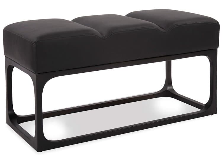 Howard Elliott Roma Bench, Black Faux Leather Finish