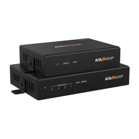 BZB GEAR BG-EXUF 4-Port USB3.1/2.0/1.1 SuperSpeed Fiber Extender Kit, 1000' Range