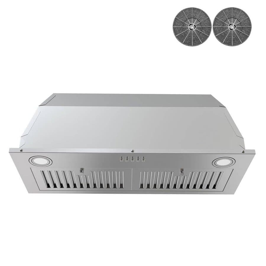 30 in. 343 CFM Built-in Insert Kitchen Vent Ducted/Ductless Convertible Range Hood in Stainless Steel with Carbon Filter