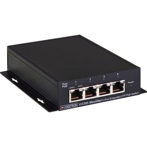 Vigitron MaxiiNet Vi3305 4-Port 10/100 Mb PoE+ Compliant Managed Network Switch