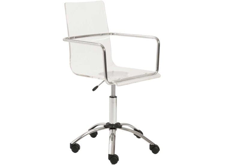 Euro Style Chloe Clear Office Chair w/ Armrests