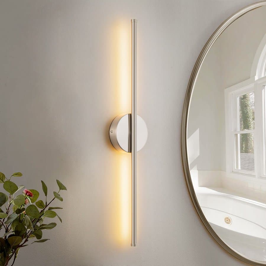 Rennnsan Allison 23.62-in W 1 -Light Chrome Integrated LED Wall Sconce