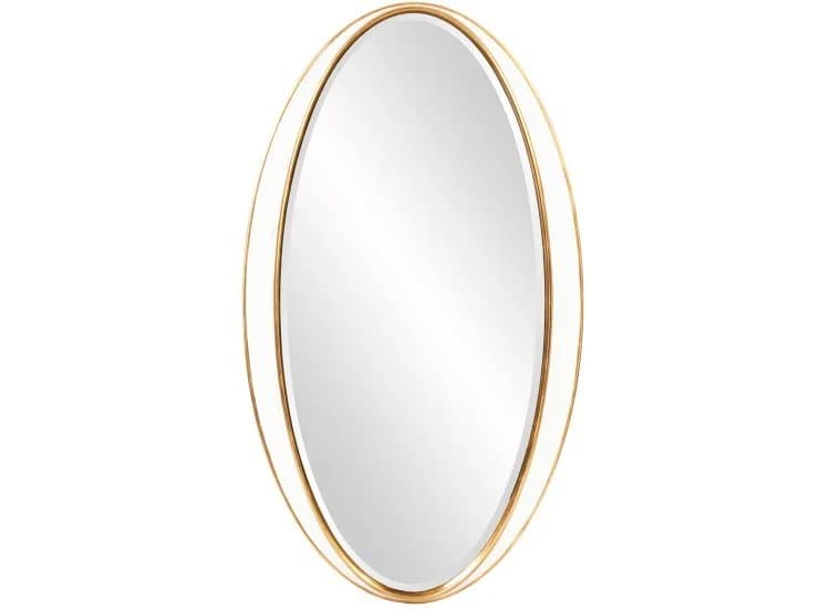 Howard Elliott Rania Mirror, White And Gold Finish