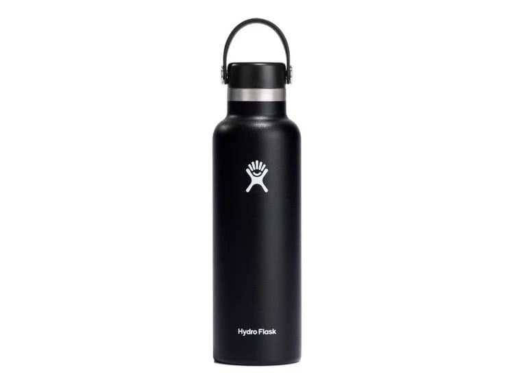 Hydro Flask Water Bottle 21 Oz Insulated Standard Mouth, Black