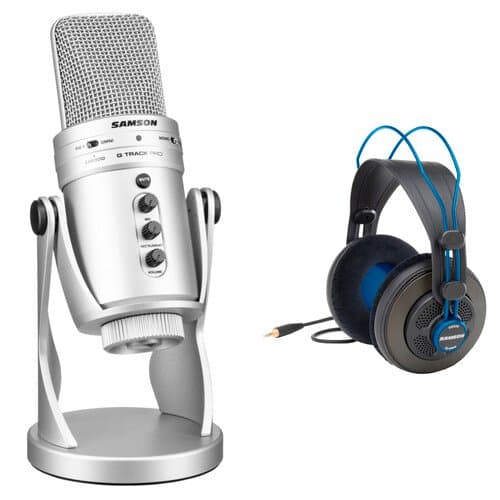 Samson G-Track Pro USB Microphone with Built-In Audio Interface (Silver)