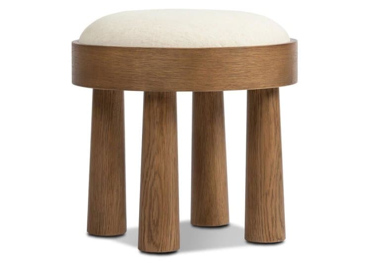 Four Hands Louise Accent Stool, Crypton Nomad Snow