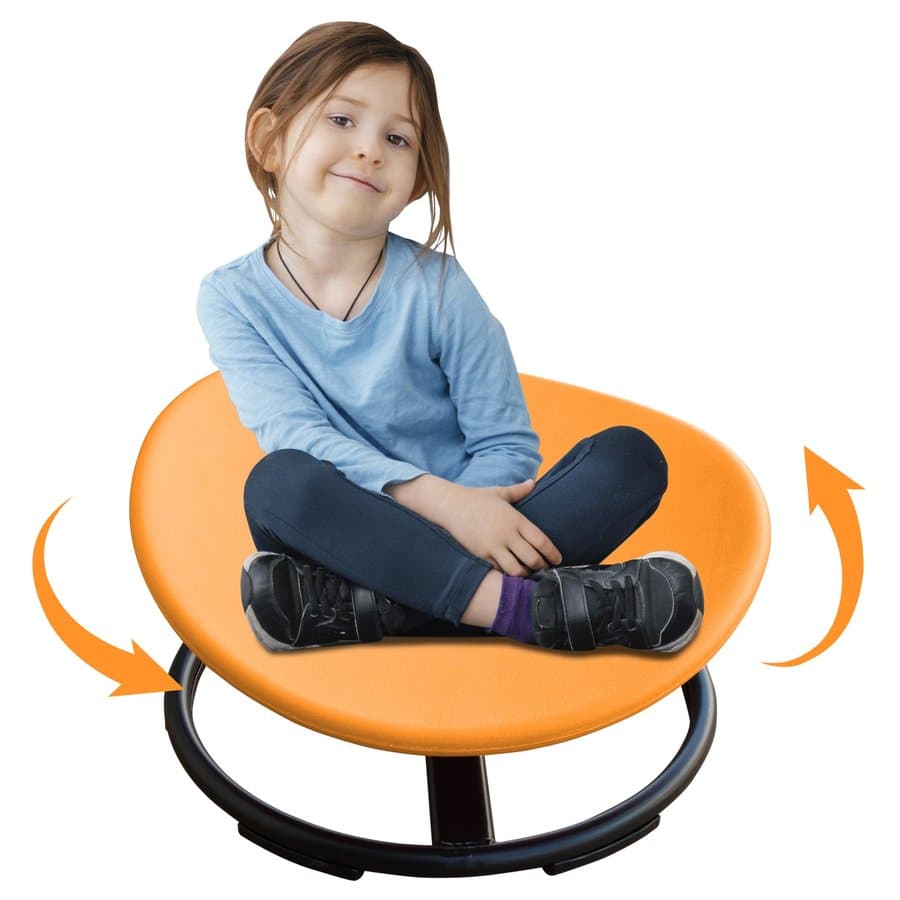 Flynama Kids Swivel Chair Spinning Chair Sensory Toy Chair 9.8-in Orange Kids Wobble Chair