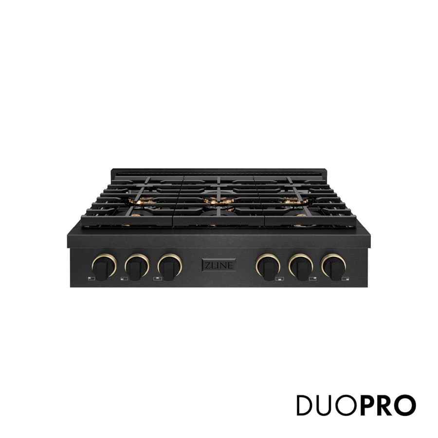 ZLINE KITCHEN & BATH Paramount 36-in 6 burners Black Stainless steel Gas Cooktop