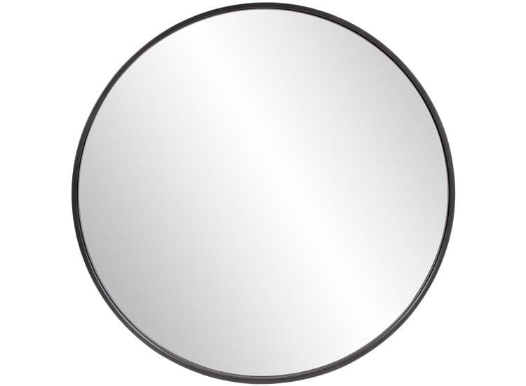Howard Elliott Copenhagen Round Mirror, Brushed Black Finish