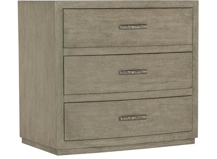 Hooker Furniture Bedroom Linville Falls Ashford Nightstand with Three Drawers, Mink