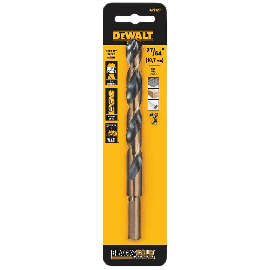 DEWALT x 5-1/2-in Black and gold coated HSS Jobber length Twist Drill Bit