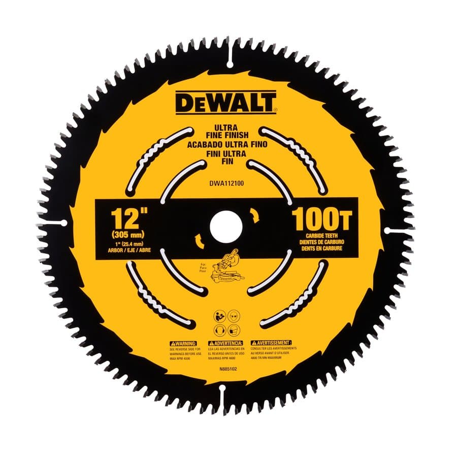 DEWALT Large Diameter Saw Blades 12-in 60 -Tooth Fine Finish Tungsten carbide-tipped steel Miter saw blade Individual