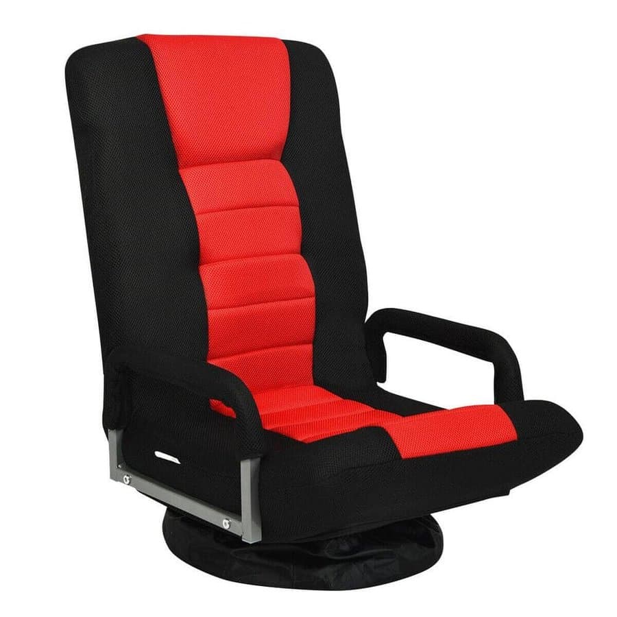 Costway Swivel Gaming Floor Chair with Foldable Adjustable Backrest